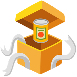 wrapped gift and canned food