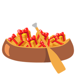 wrapped gift and canoe