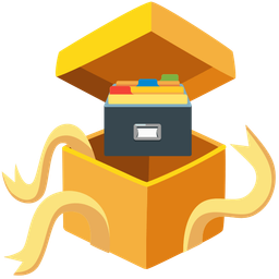 wrapped gift and card file box