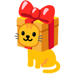 wrapped gift and cat face