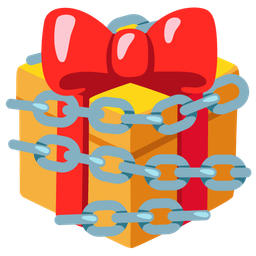 wrapped gift and chains
