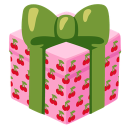 wrapped gift and cherries