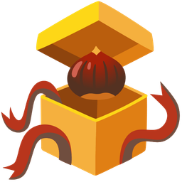 wrapped gift and chestnut