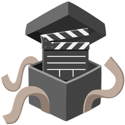 wrapped gift and clapper board