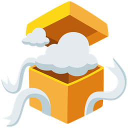 wrapped gift and cloud