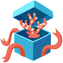 wrapped gift and coral