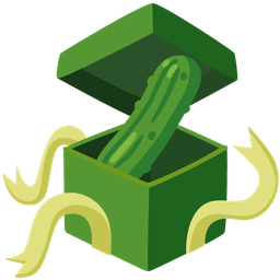 wrapped gift and cucumber