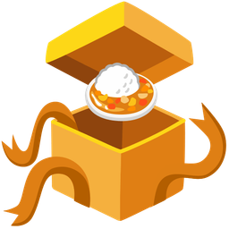 wrapped gift and curry rice