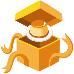 wrapped gift and custard