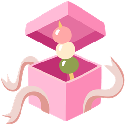 wrapped gift and dango