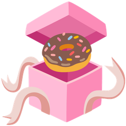 wrapped gift and doughnut