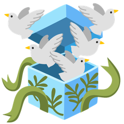 wrapped gift and dove