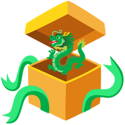 wrapped gift and dragon