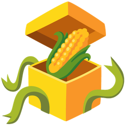 wrapped gift and ear of corn