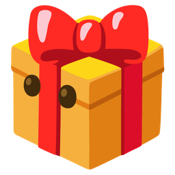 wrapped gift and face without mouth