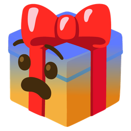 wrapped gift and fearful face
