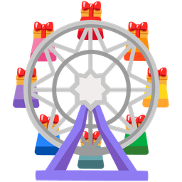 wrapped gift and ferris wheel