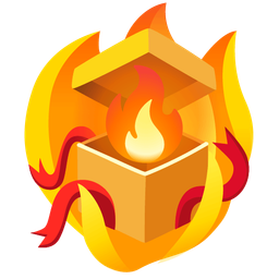 wrapped gift and fire