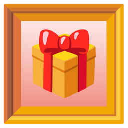 wrapped gift and framed picture