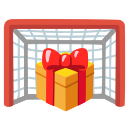 wrapped gift and goal net