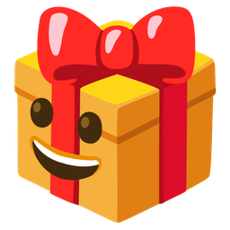 Wrapped gift and Grinning face