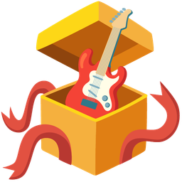 wrapped gift and guitar