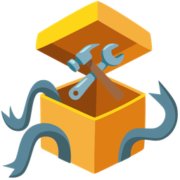 wrapped gift and hammer and wrench