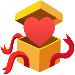 wrapped gift and heart suit