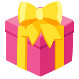 wrapped gift and heart with ribbon