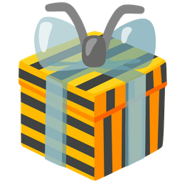 wrapped gift and honeybee