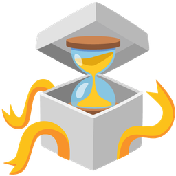 wrapped gift and hourglass not done