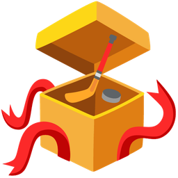 wrapped gift and ice hockey