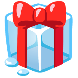 wrapped gift and ice