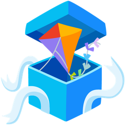 wrapped gift and kite