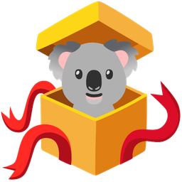wrapped gift and koala