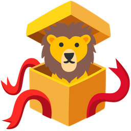 wrapped gift and lion