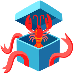 wrapped gift and lobster