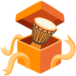 wrapped gift and long drum