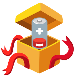 wrapped gift and low battery