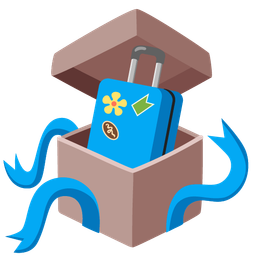 wrapped gift and luggage