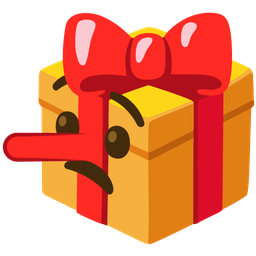 wrapped gift and lying face