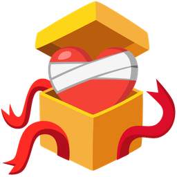 wrapped gift and mending heart