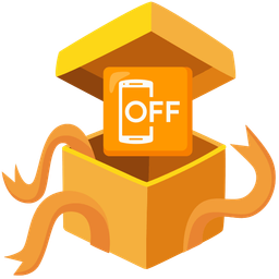 wrapped gift and mobile phone off