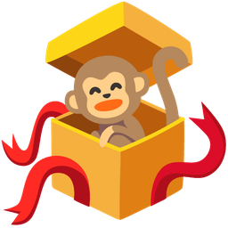 wrapped gift and monkey face