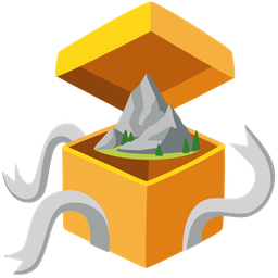 wrapped gift and mountain