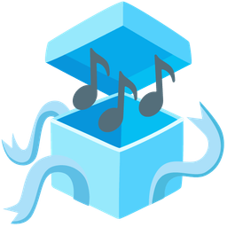 wrapped gift and musical notes