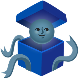 wrapped gift and new moon face