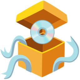 wrapped gift and optical disk