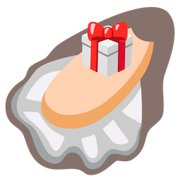 wrapped gift and oyster