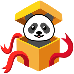 wrapped gift and panda